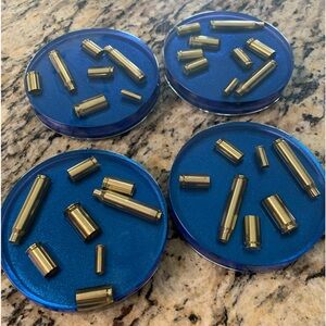 4 BAD ASS BULLET CASINGS APOXY COASTERS